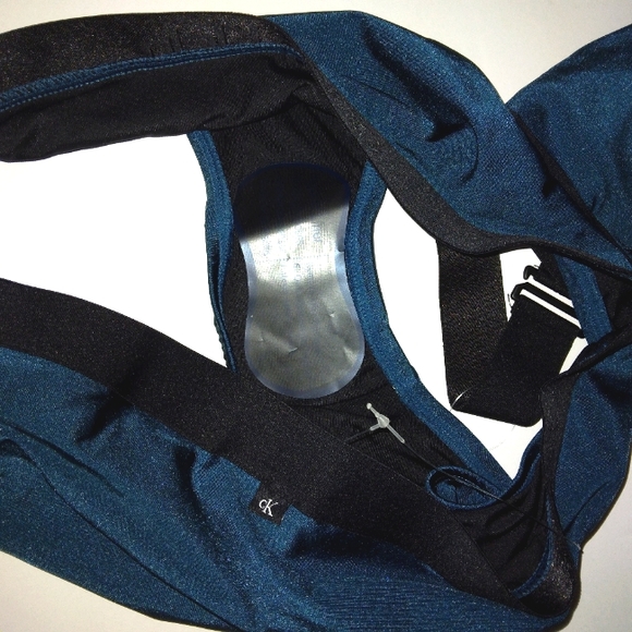 ☆NWT☆CALVIN KLEIN Women's Triangle Cut   Blue Cypress Shimmer Halter Tie Bikini - Picture 16 of 16